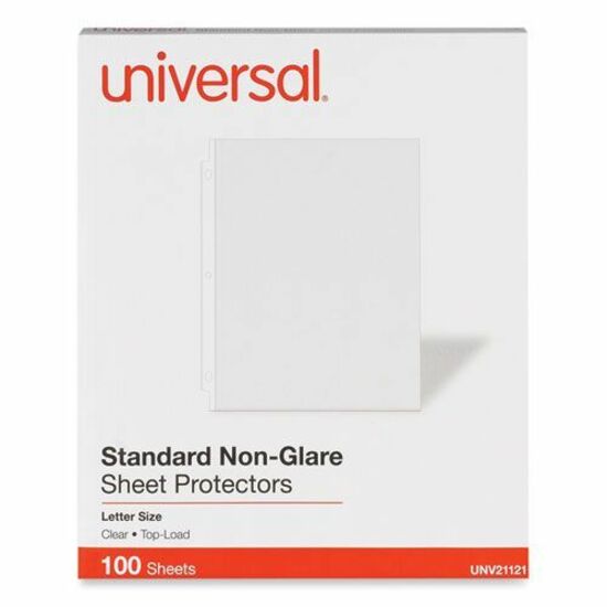 Universal Sheet Protector - 2 x Sheet Capacity - For Letter 8 1/2" x 11" Sheet - 3 x Holes - Ring Binder - Top Loading - Clear - 100 / Box
