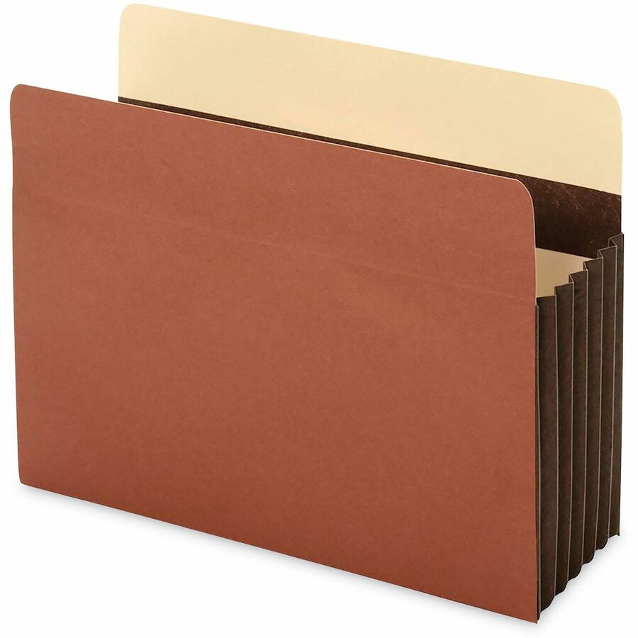 Universal Straight Tab Cut Letter Expanding File - 8 1/2" x 11" - Capacity7" Expansion - 1 Pocket - Top Tab Position - Brown - 30% Recycled - 5 / Box