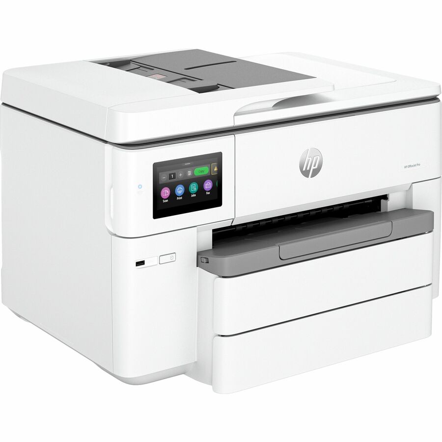 HP Officejet Pro 9730e Wired & Wireless Inkjet Multifunction Printer - Color - Copier/Printer/Scanner - 34 ppm Mono/34 ppm Color Print - 4800 x 1200 dpi Print - Automatic Duplex Print - Up to 30000 Pages Monthly - Color Flatbed, ADF, CIS Scanner - 1200...