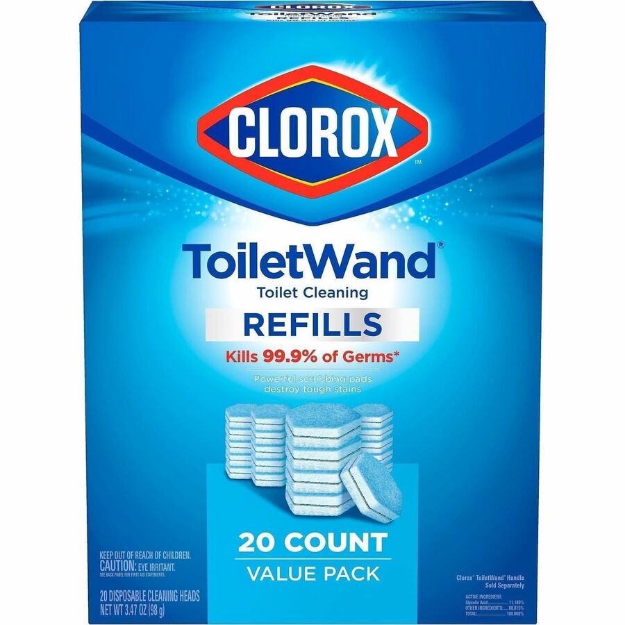 Clorox ToiletWand Toilet Cleaning and Disinfecting Scrubbing Pads Refills - Blue, White - 20 / Box