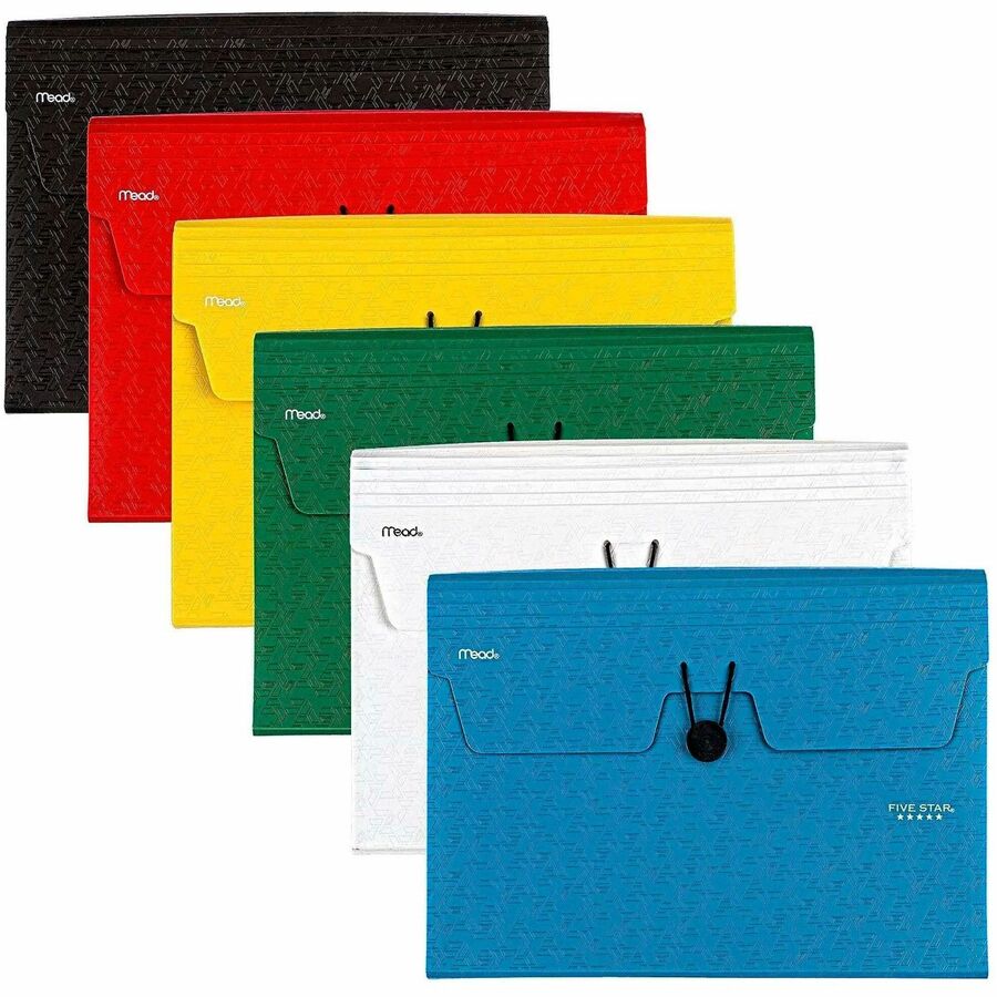 Five Star Letter Expanding File - 8 1/2" x 11" - 13 Pocket - Plastic - Assorted - 0% Recycled - 1 Each