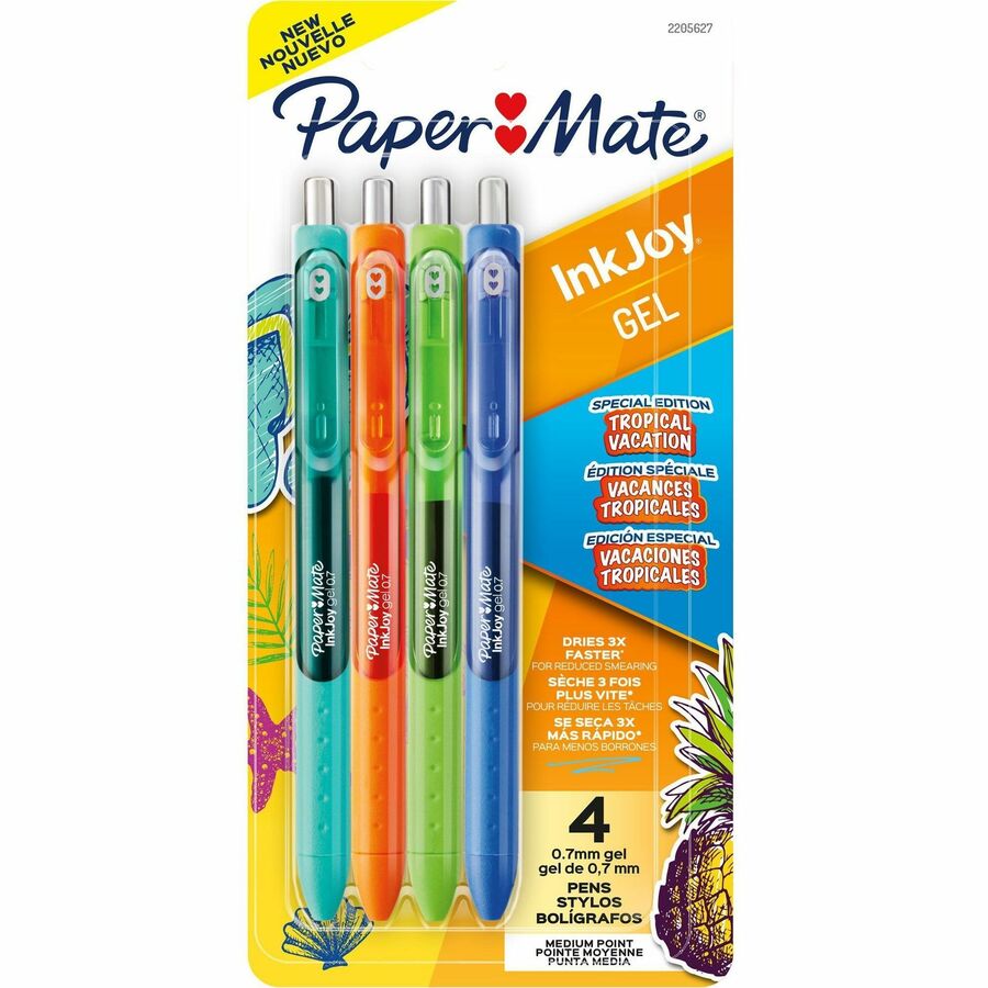Paper Mate InkJoy Gel Pens - Retractable - Assorted Ink - Gel-based - 4 / Pack