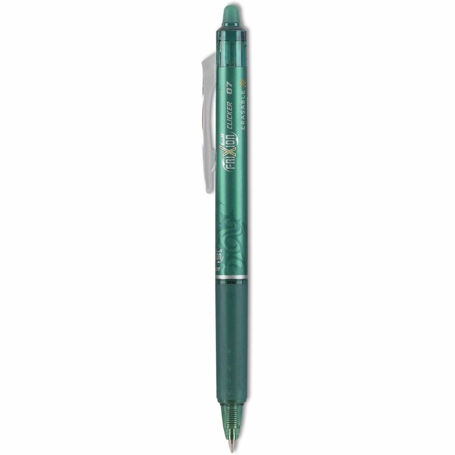 FriXion Clicker Erasable Gel Pen - Retractable - Erasable - Green Ink - Gel-based - Green Barrel - Document - 12 / Dozen
