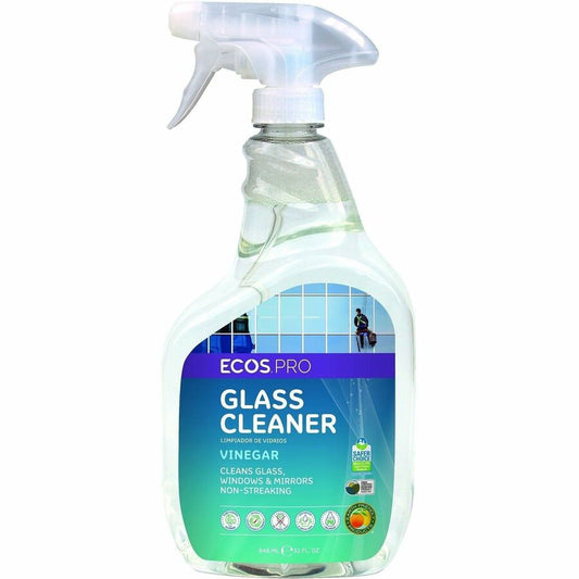 ECOS, PRO Vinegar-Based Window Cleaner - For Window, Glass, Mirror - Ready-To-Use/Concentrate - Spray, Liquid - 32 fl oz (1 quart) - Clean Scent - Recommended For: Film Remover, Streak Remover, Haze Remover, Dirt Remover - Aseptic, Ammonia-free, Dy...