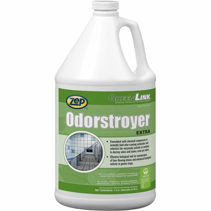 Zep Commercial Odorstroyer Extra - For Multi Surface, Multipurpose - Ready-To-Use - Liquid - 128 fl oz (4 quart) - 7.2 to 8.2 pH - Pleasant Scent - Recommended For: Pet Urine Odor Remover, Odor Remover, Stain Remover, Soil Remover, Spot Remover - Enzym...