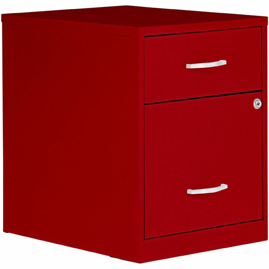 NuSparc File Cabinet - 14.2" Width x 18" Depth x 19" Height - 2 x Drawer(s) for File, Box - Letter - Vertical - Locking Drawer, Glide Suspension - Red - Baked Enamel - Steel - Recycled