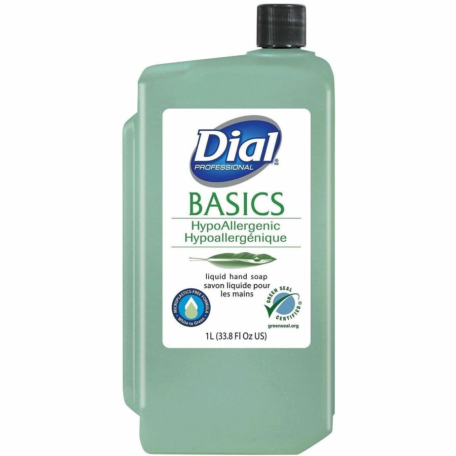 Dial Liter Dispenser Refills - For Dry Skin - 1.06 quart - Hand, Skin, Commercial, Healthcare, School, Office, Restaurant, Daycare - Green - 8 / Carton