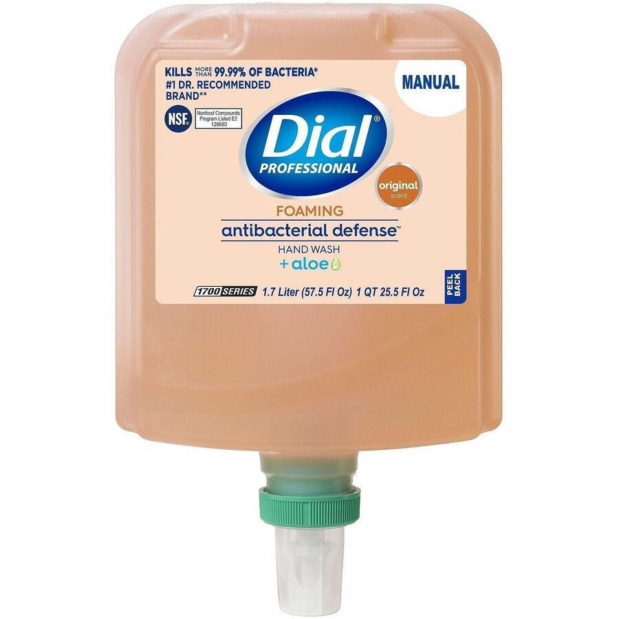 Dial 1700 Universal Dispenser Refills - Original Scent - 1.80 quart - Bacteria Remover - Hand, Skin - Moisturizing - Antibacterial - Orange - Non-drying, Scented - 3 / Carton