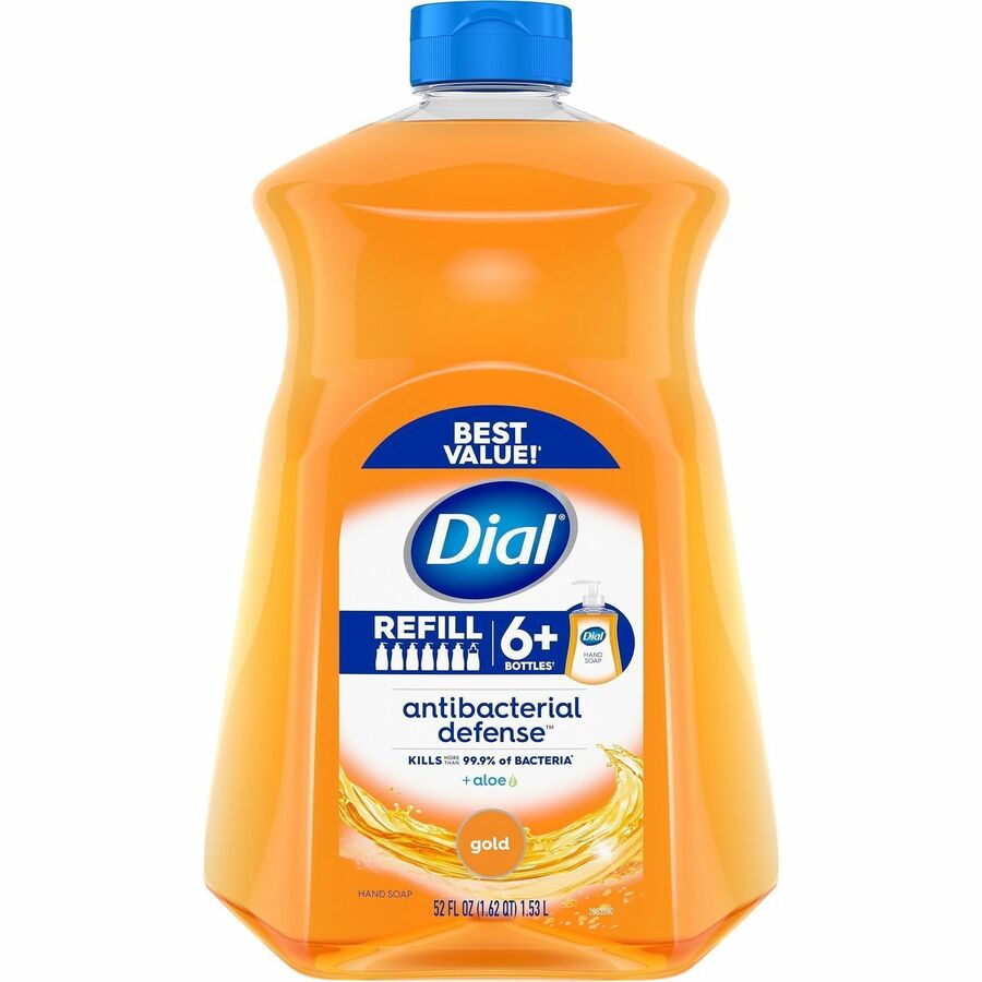 Dial Antibacterial Defense Liquid Hand Soap - Fresh Scent - 1.63 quart - Pump Dispenser - Bacteria Remover - Hand, Skin - Antibacterial - Gold - Cruelty-free, Paraben-free, Phthalate-free, Silicone-free, pH Balanced, Sulfate-free - 1 Each