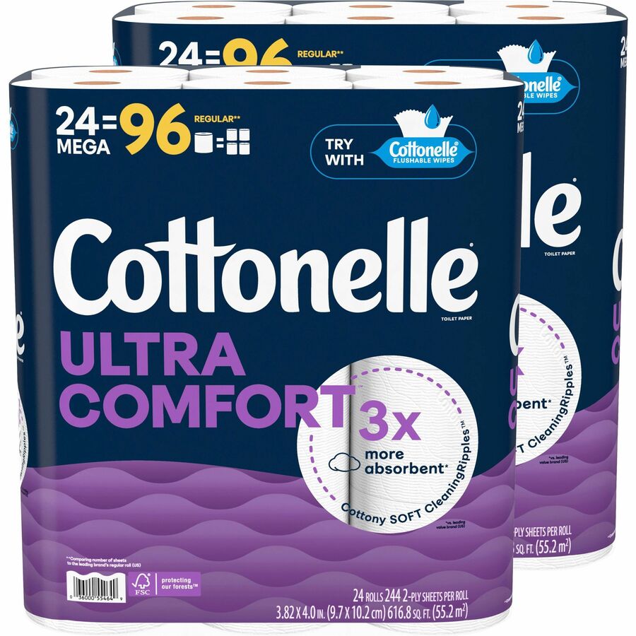 Kimberly-Clark Professional Ultra Comfort Toilet Paper - 2 Ply - White - Paper, FiberPack - 24/Pack - 2 / Carton