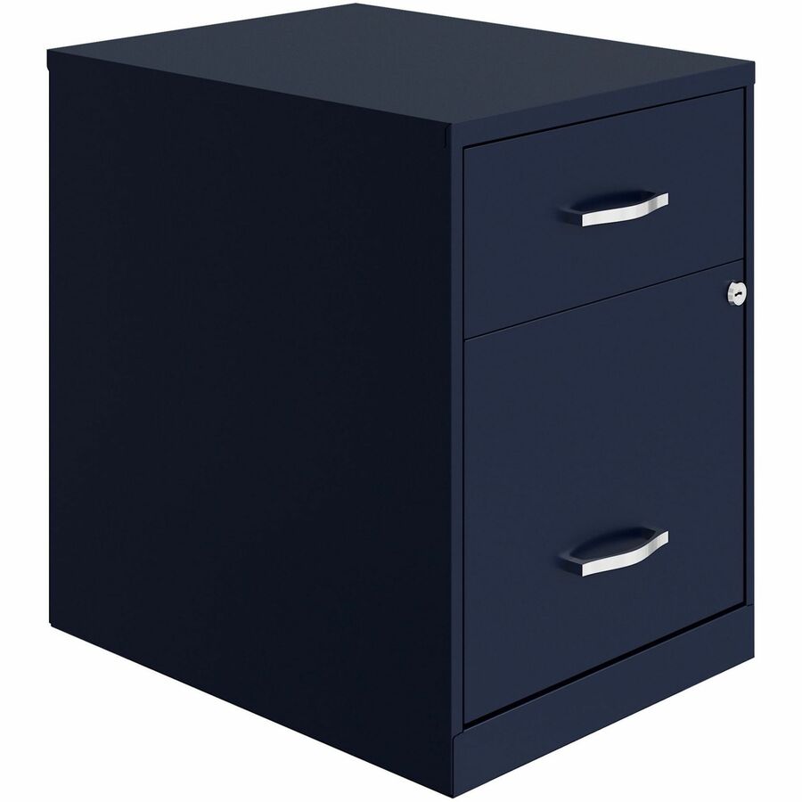 NuSparc File Cabinet - 14.2" Width x 18" Depth x 19" Height - 2 x Drawer(s) for File, Box - Letter - Vertical - Locking Drawer, Glide Suspension - Navy - Baked Enamel - Steel - Recycled