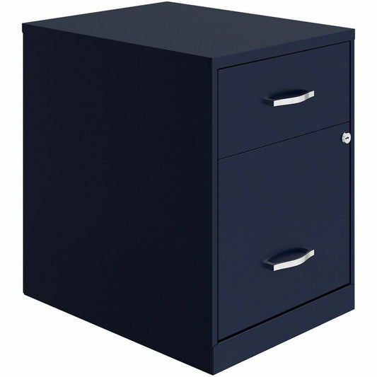 NuSparc File Cabinet - 14.2" Width x 18" Depth x 19" Height - 2 x Drawer(s) for File, Box - Letter - Vertical - Locking Drawer, Glide Suspension - Navy - Baked Enamel - Steel - Recycled