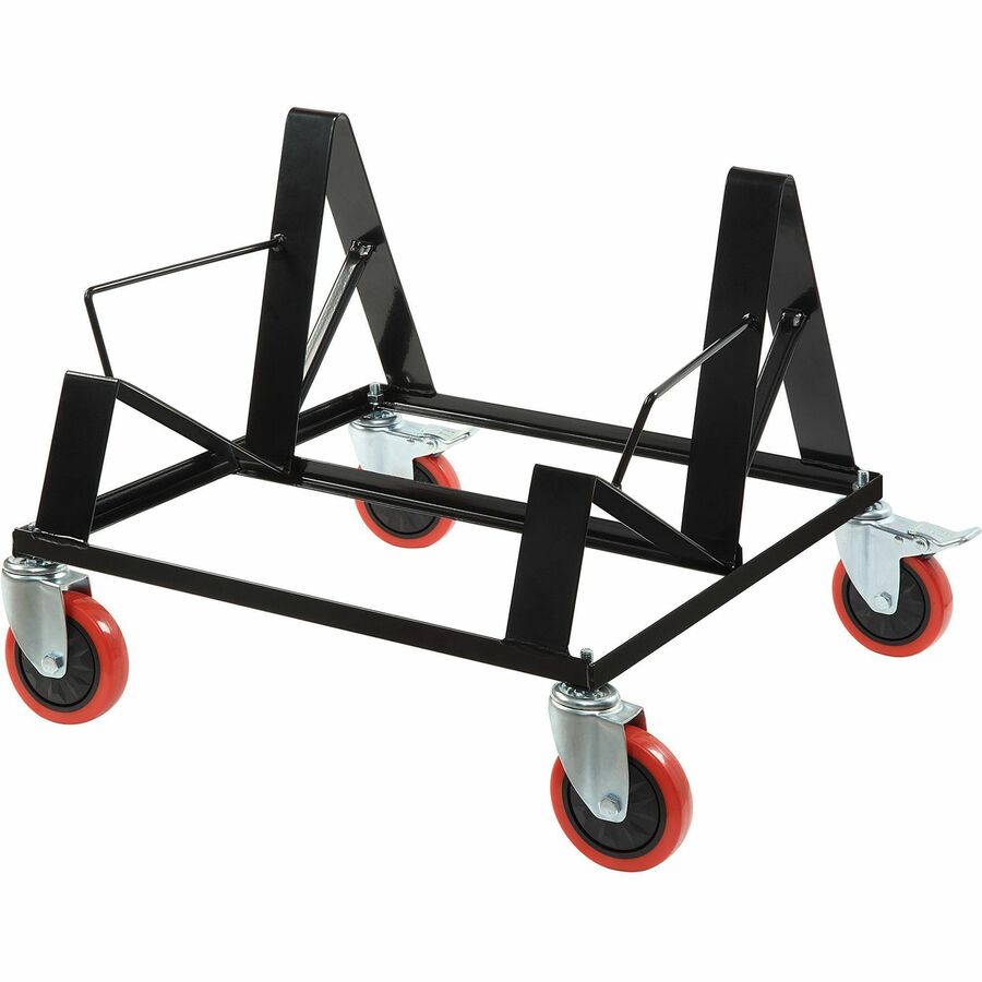 Lorell Stack Chair Steel Dolly - 4 Casters - Powder Coated Steel - 24.20" Width x 25.60" Depth x 20.70" Height - Powder Coated Black - 1 Each