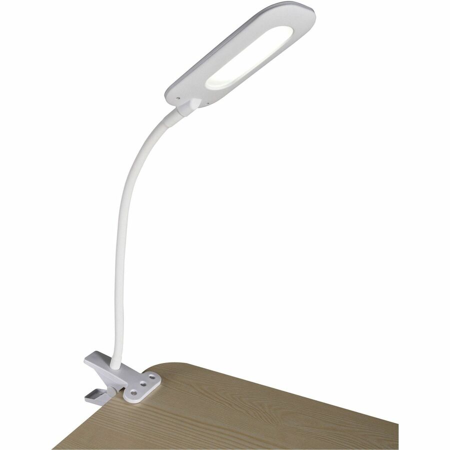 OttLite Flexible Soft Touch LED Clip Lamp - LED Bulb - Built-in Clip, Adjustable Neck, Flexible, Flexible Neck, ClearSun LED, Glare-free Light, Adjustable Brightness, Touch-activated, Adjustable Height - Desk Mountable - White - for Table, Bookshelf