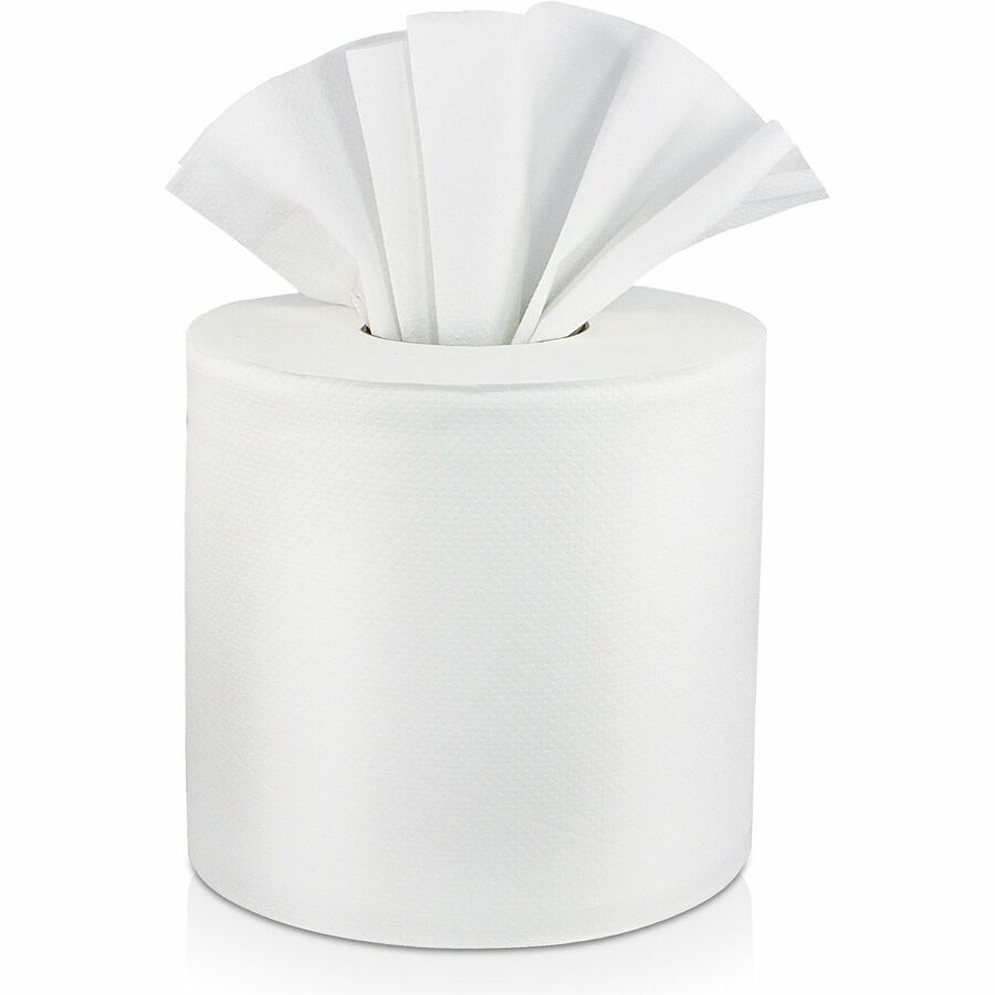 Livi Center-Pull Towels - 2 Ply - 7" Width x 10.90" Length - 605 Sheets/Roll - 2 63/64" Core - White - Paper, Fiber - 6 Rolls Per Case - 1 Carton