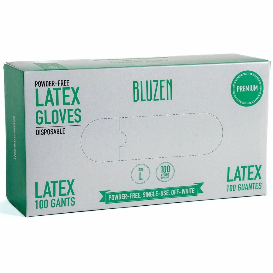 Remcoda Powder-Free Latex Gloves - 4 mil Thickness - Large Size - Latex - Off White - Powder-free, Comfortable, Excellent Grip - For Healthcare, General Purpose - 100 / Box