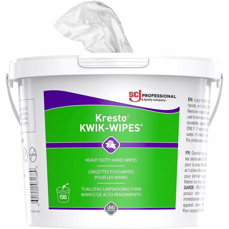 Kresto KWIK-WIPES - Citrus - 10" Width x 12" Length - Red - Fabric - 130 / Each