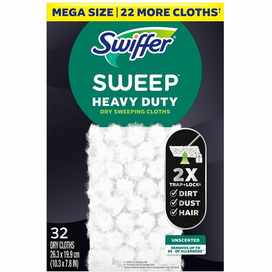 Swiffer HvyDty MS Sweep Cloths - Heavy Duty - Black - 1 Box
