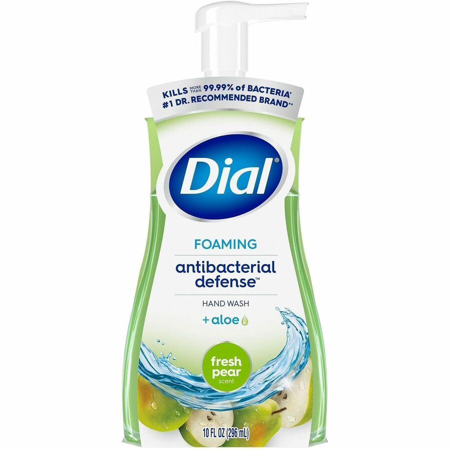 Dial Complete Foaming Hand Wash - Fresh Pear Scent - 10 fl oz - Pump Bottle Dispenser - Kill Germs - Hand - Green - 8 / Carton