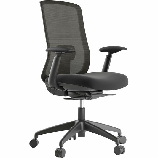 Eurotech Flexy Task Chair - Black Seat Color - Fabric Seat Material - Black Back Color - Mesh Back Material - Black Frame Color - 5-star Base - Black - Armrest - 1 Each