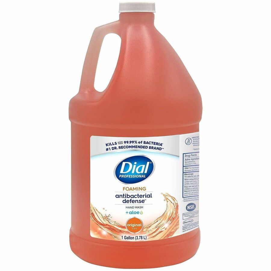 Dial Antibacterial Defense Foaming Handwash - 1 gal - Bottle Dispenser - Bacteria Remover - Hand - Antibacterial - Orange - Cruelty-free, Paraben-free, Phthalate-free, Silicone-free, pH Balanced - 4 / Carton