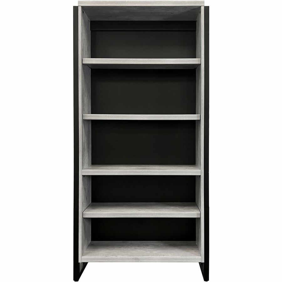 Martin Mason Concrete Laminate Unit - 78" Height x 36" Width x 12" Depth - 4 Shelve(s) - 3 Adjustable Shelf(ves) - Material: Thermofused Laminate (TFL) - Finish: Concrete, Wood - Durable, Long Lasting, Adjustable Shelf, Storage Space, Laminated - For S...