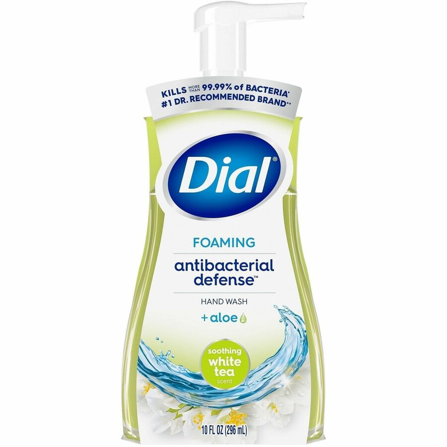 Dial Complete Foam Hand Wash Pump - White Tea Scent - 10 fl oz - Pump Dispenser - Bacteria Remover, Kill Germs - Hand, Bathroom, Kitchen - Moisturizing - Antibacterial - Clear - 8 / Carton