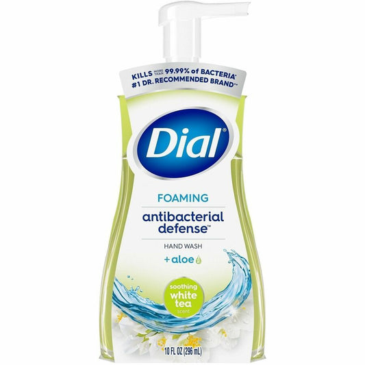 Dial Complete Foam Hand Wash Pump - White Tea Scent - 10 fl oz - Pump Dispenser - Bacteria Remover, Kill Germs - Hand, Bathroom, Kitchen - Moisturizing - Antibacterial - Clear - 8 / Carton