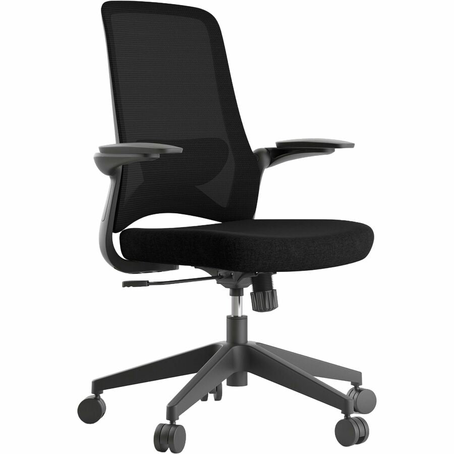 Eurotech Swivel-Tilt Chair - Black Seat Color - Fabric Seat Material - Black Back Color - Mesh Back Material - Black Frame Color - 5-star Base - Black - Armrest - 1 Each