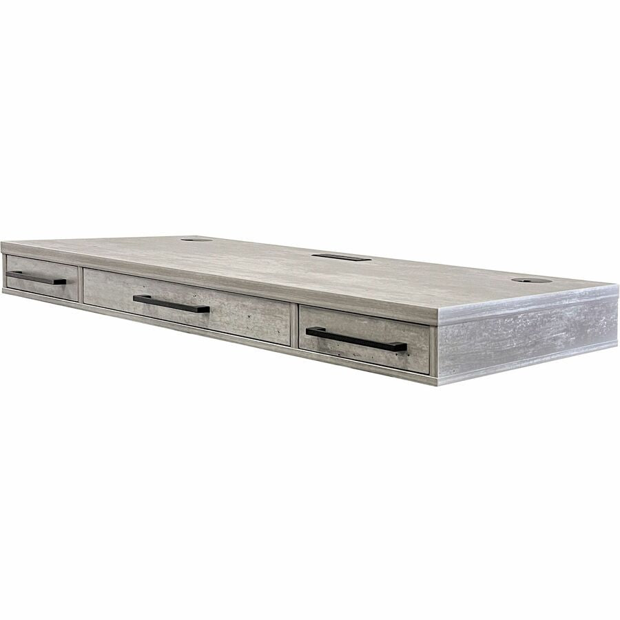 Martin Mason Concrete Laminate Unit - x 60" Width x 24" Depth - Total Drawer(s): 3 - Finish: Concrete, Stone - AC Power Outlet - For Office Supplies - 1 Each