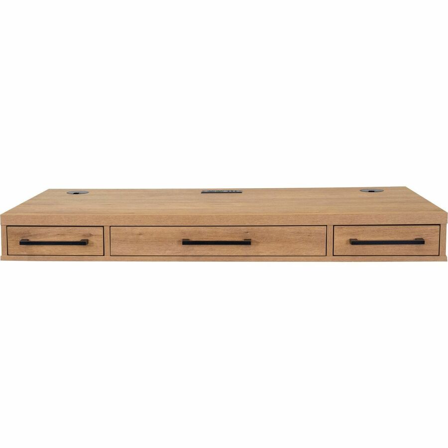 Martin Mason Concrete Laminate Unit - x 60" Width x 24" Depth - Total Drawer(s): 3 - Finish: Monarca Natural, Wood - AC Power Outlet - For Office Supplies - 1 Each