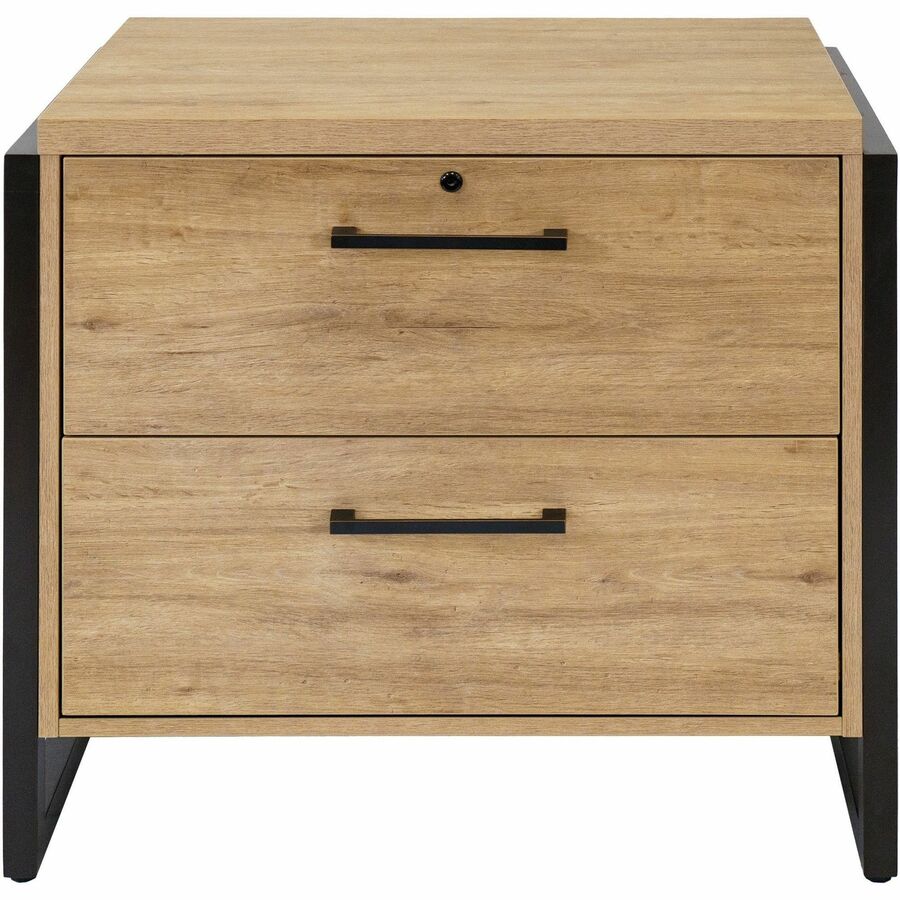 Martin Mason Monarca Laminate Unit - 31" Height x 34" Width x 21" Depth - Total Drawer(s): 2 - Material: Thermofused Laminate (TFL) - Finish: Monarca Natural, Wood - Durable, Long Lasting, Lockable Drawer - For Storage, Office, Document - 1 Each