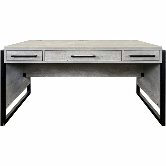 Martin Mason Concrete Laminate Unit - 31" Height x 60" Width x 30" Depth - Total Drawer(s): 3 - Material: Thermofused Laminate (TFL) - Finish: Concrete, Stone - Storage Drawer, Center Drawer, Cable Management, Grommet, Durable, Long Lasting, AC Power O...