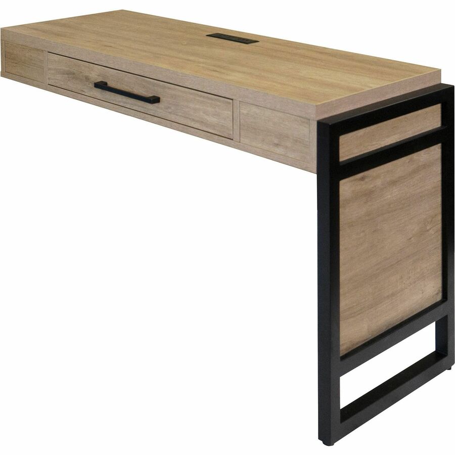 Martin Mason Monarca Laminate Unit - 31" Height x 48" Width x 21" Depth - Total Drawer(s): 1 - Material: Laminate - Finish: Monarca Natural, Wood - Grommet, AC Power Outlet, USB Outlet - For Desk - 1 Each