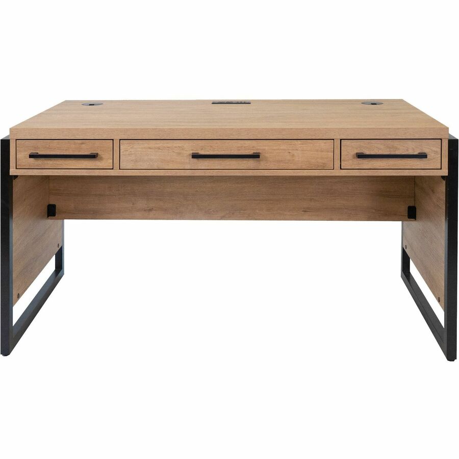 Martin Mason Monarca Laminate Unit - 31" Height x 60" Width x 30" Depth - Total Drawer(s): 3 - Material: Thermofused Laminate (TFL) - Finish: Monarca, Wood - Storage Drawer, Center Drawer, Cable Management, Grommet, Durable, Long Lasting, AC Power Outl...
