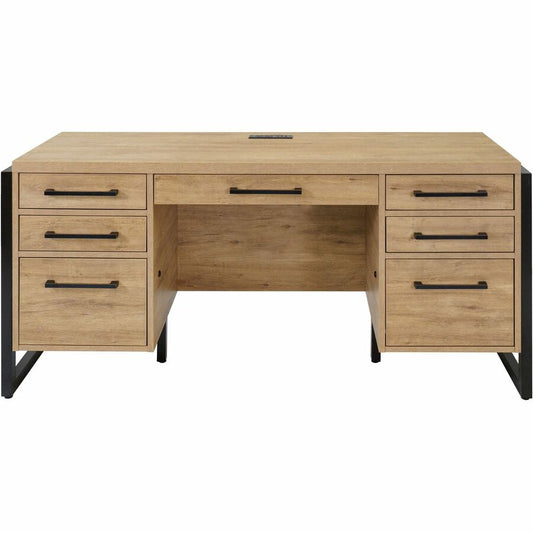 Martin Mason Monarca Laminate Unit - 31" Height x 66" Width x 21" Depth - Total Drawer(s): 7 - Material: Thermofused Laminate (TFL) - Finish: Monarca Natural, Wood - Center Drawer, Storage Drawer, Heavy Duty, Ball Bearing Slide, Durable, Long Lasting...
