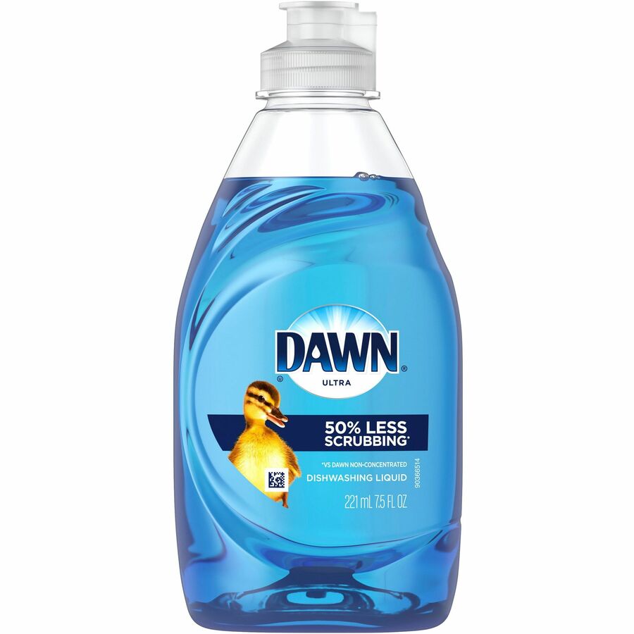 Dawn Ultra Dish Liquid Soap - For Dish, Sink, Kitchen, Tool, House - Liquid - 7.5 fl oz (0.2 quart) - Original Scent - Recommended For: Grease Remover, Oil Remover, Spill Remover, Stain Remover, Grime Remover - Kosher, Phosphate-free - Blue - 12 / Carton
