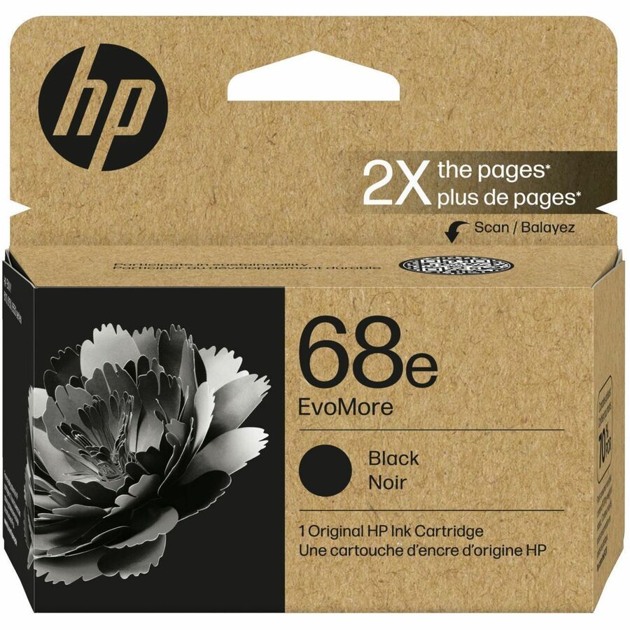 HP EvoMore 68e Original Inkjet Ink Cartridge - Black - 1 Each - 320 Pages
