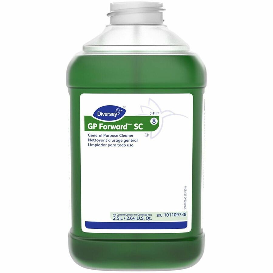Diversey GP Forward All Purpose Cleaner - For Counter, Table, Floor, Hard Surface, Mopping - Concentrate - 84.5 fl oz (2.6 quart) - Citrus Scent - Versatile - Green - 1 Carton