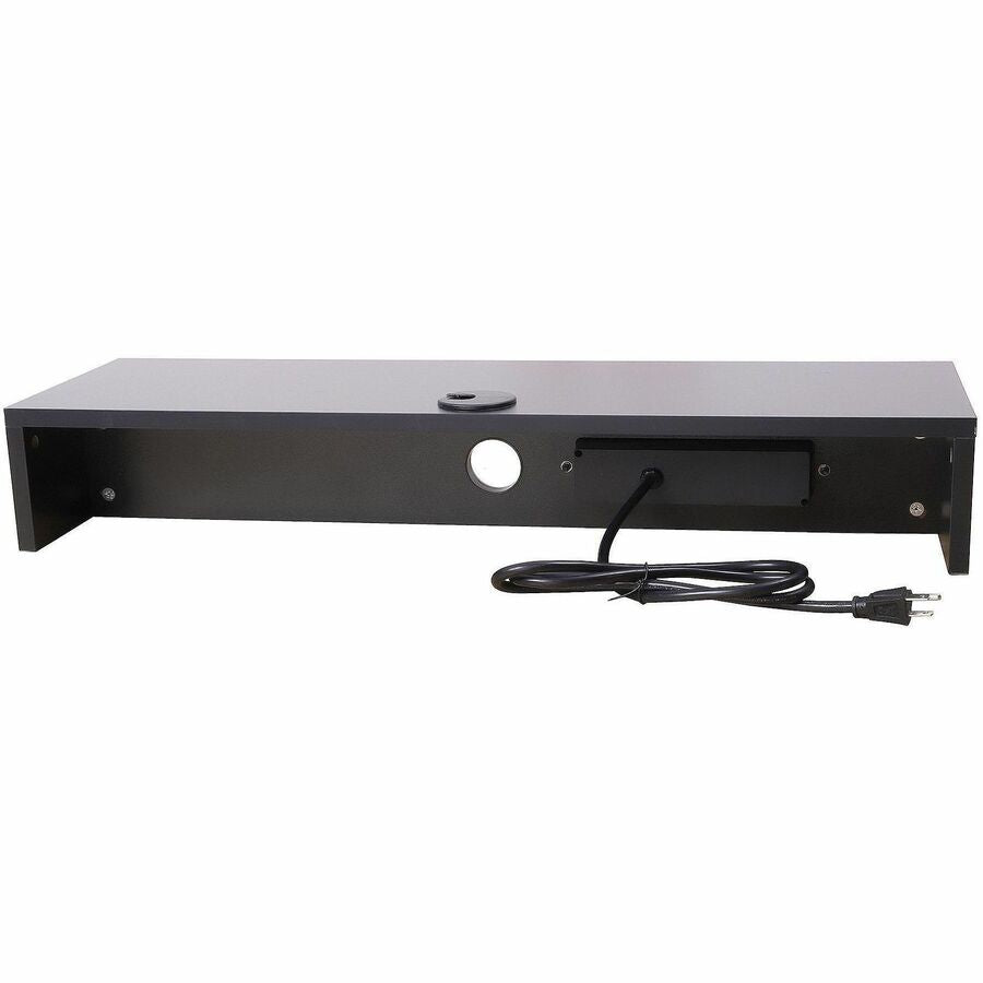 Rocelco DMSV Dual Monitor Stand - 4.70" Height x 30" Width x 9" Depth - Desk - Black - For Monitor - Electrical Outlet, USB Charging Port, Cable Management