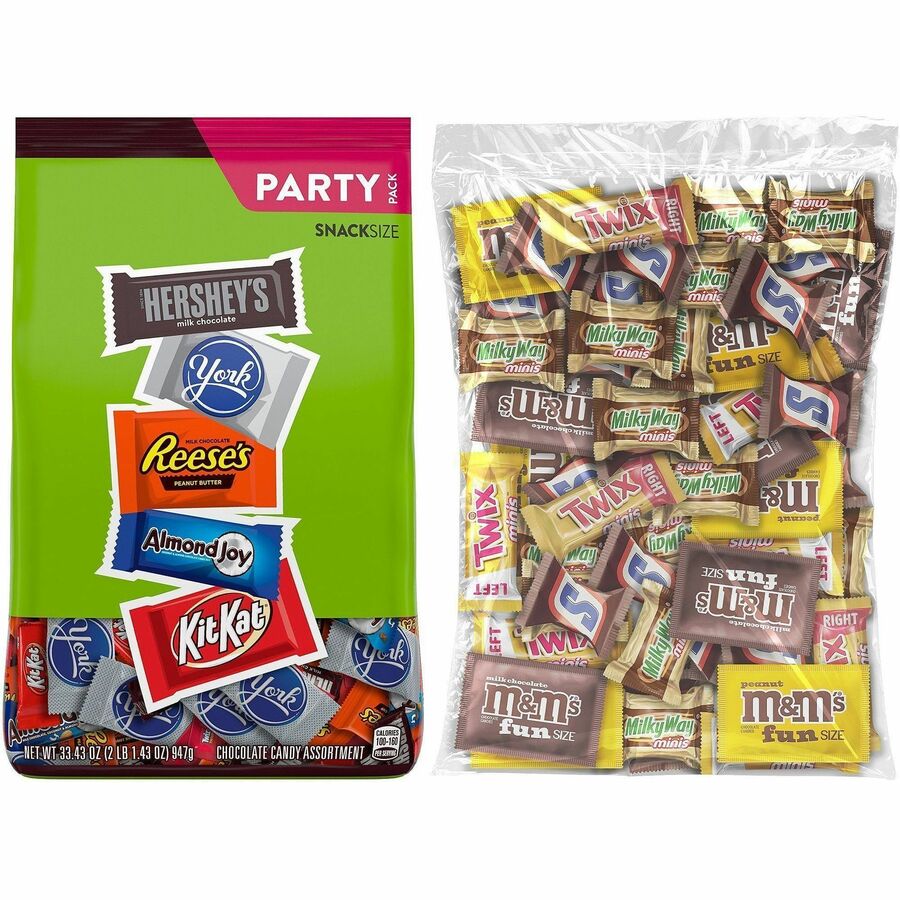 Hershey Chocolate Assortment - Nougat, Caramel, Peanut Butter, Chocolate, Milk Chocolate, Dark Chocolate Mint - 2 / Carton