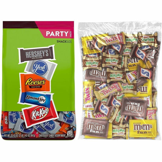Hershey Chocolate Assortment - Nougat, Caramel, Peanut Butter, Chocolate, Milk Chocolate, Dark Chocolate Mint - 2 / Carton