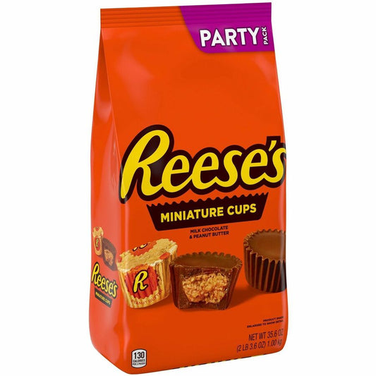 Reese's Peanut Butter Cups - Peanut Butter, Milk Chocolate - Individually Wrapped - 2.22 lb - 1 Carton