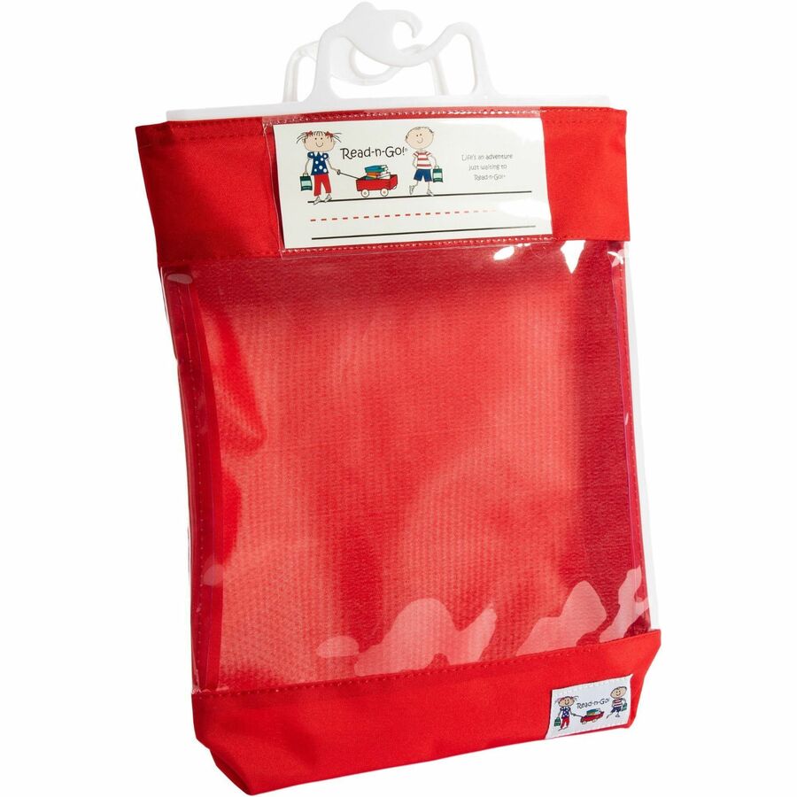 Seat Sack 10-Count Read-n-Go Book Baggie Bundle - 10.50" Width x 2" Depth - Apple Red - Poly Cotton - Classroom, School - 1 Carton