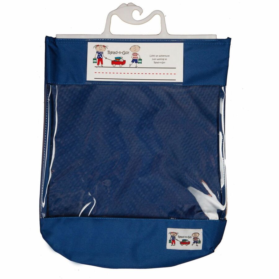 Seat Sack 10-Count Read-n-Go Book Baggie Bundle - 10.50" Width x 2" Depth - Original Blue - Poly Cotton - Classroom, School - 1 Carton