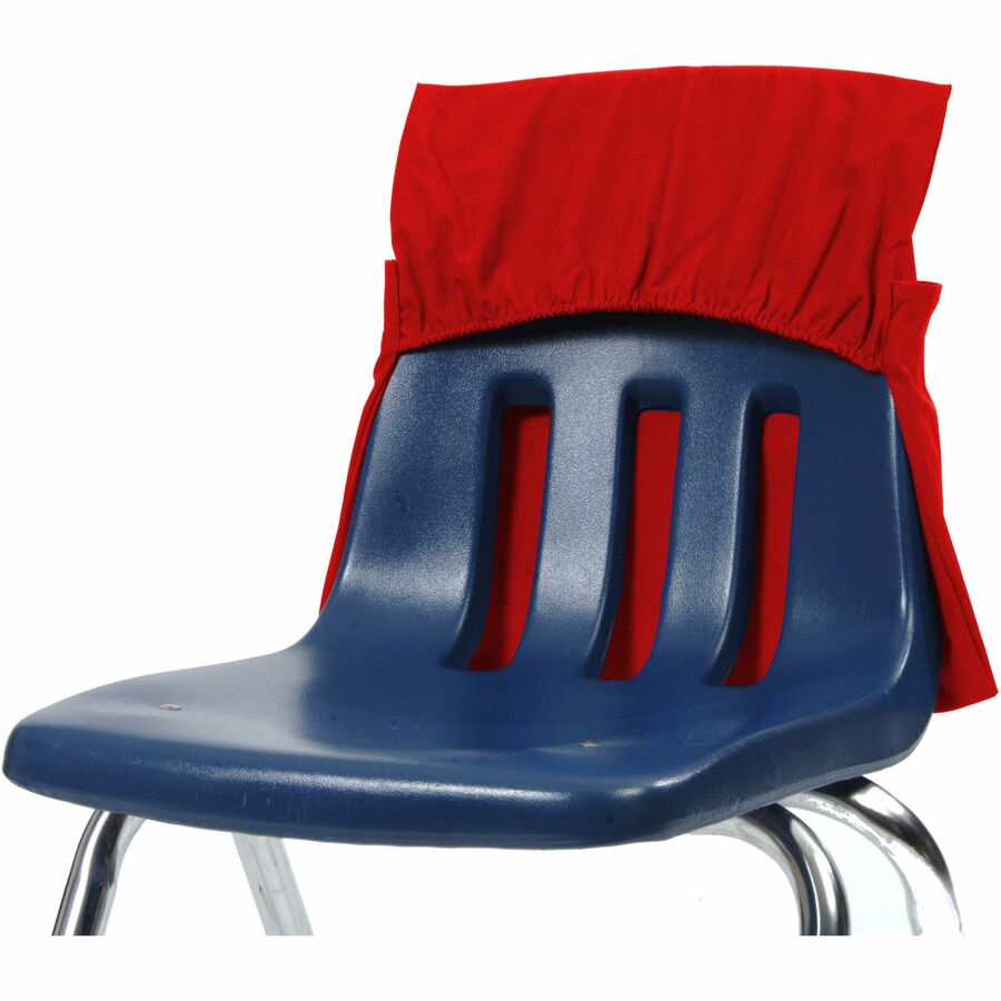 Seat Sack 10-Count 1-Pocket Seat Sack with Elastic Back Bundle - 1 Pocket(s) - 17" Width x 2" Depth - Chair - Durable, Desk Space, Laminated, Elastic, Washable, Expandable - Red - Poly, Cotton, Laminate - 1 Carton