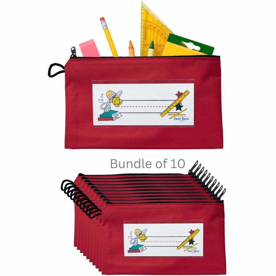 Seat Sack 10-Count Pencil Pouch with Zipper Bundle - 1 Carton