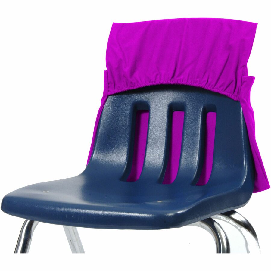 Seat Sack 25-Count 1-Pocket Seat Sack with Elastic Back Classroom Pack - 1 Pocket(s) - 17" Width x 2" Depth - Chair - Elastic, Expandable, Washable, Durable - Purple - Plastic, Poly Cotton, Laminate - 1 Carton