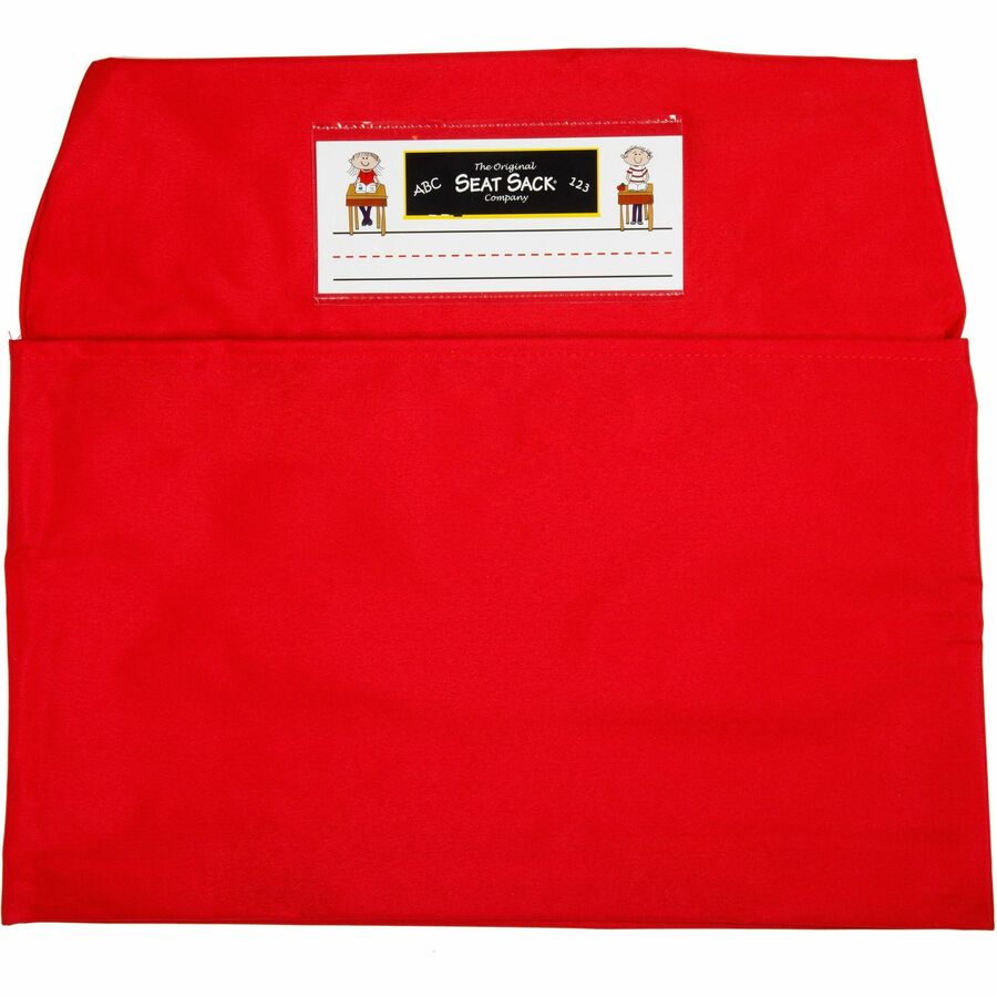 Seat Sack 10-Count 1-Pocket Classroom Pack - 1 Pocket(s) - 17" Width x 2" Depth - Chair - Washable, Expandable - Red - Laminate, Poly, Cotton - 10/Pack - 1 Carton