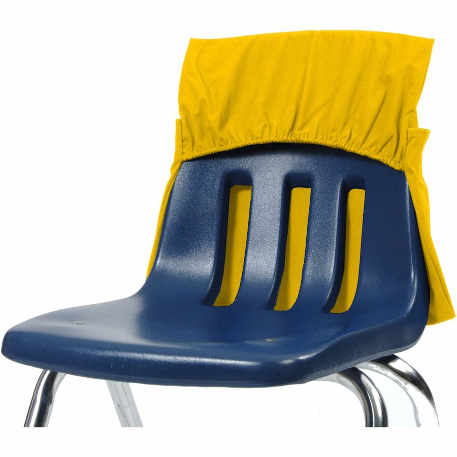 Seat Sack 10-Count 1-Pocket Seat Sack with Elastic Back Bundle - 1 Pocket(s) - 17" Width x 2" Depth - Chair - Durable, Desk Space, Laminated, Elastic, Washable, Expandable - Yellow - Poly Cotton - 1 Carton
